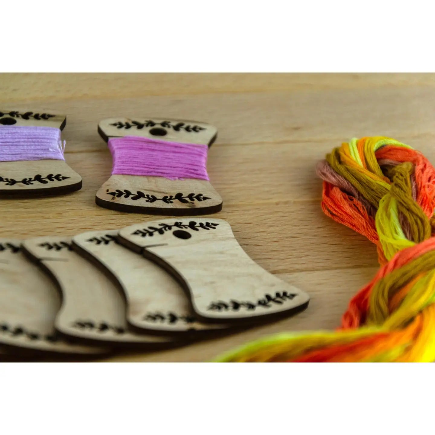 wooden embroidery bobbins
