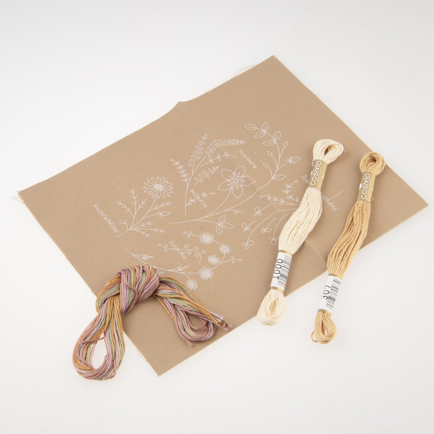 DIY Embroidery Kit - Atelier De Nora - Flower Picture - Tan