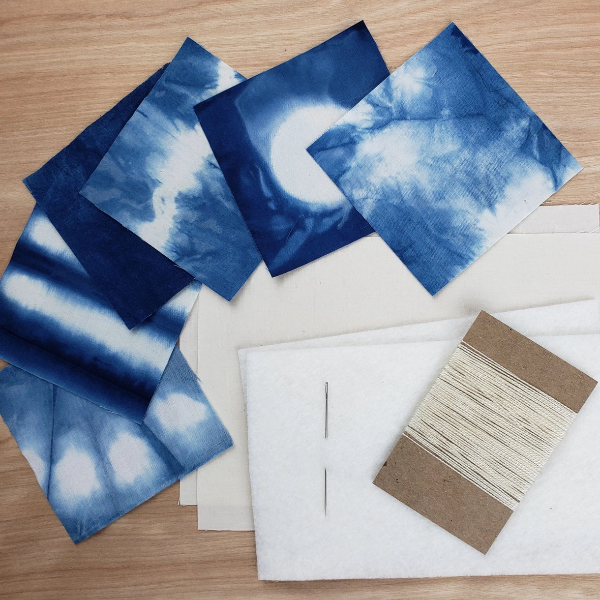 Boro Sewing Kit with Natural Dyed Indigo Fabric