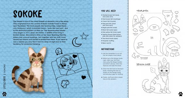 pattern and instructions for a felt sokoke cat