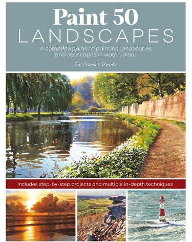 collage of watercolor landscape paintings