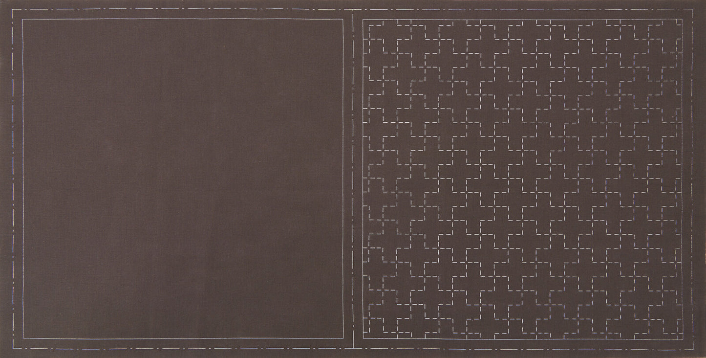 Cotton/Linen Printed Sashiko Cloth - Black