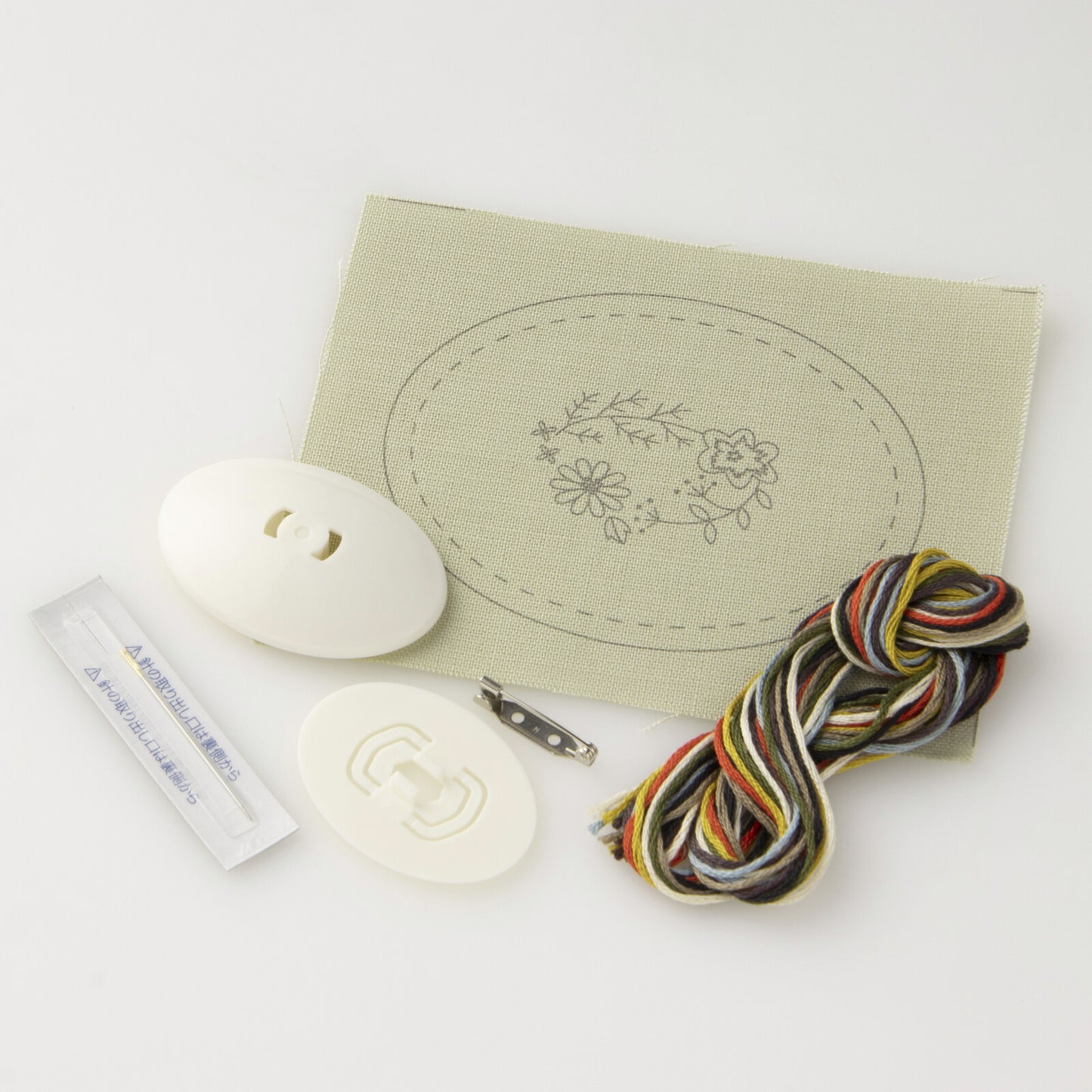 DIY Embroidery Kit - Broach - Pale Green