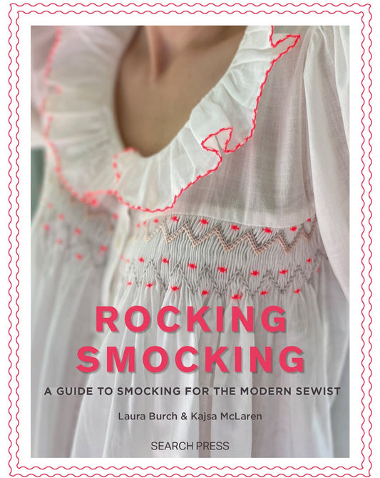 Pink smocking on a white garment