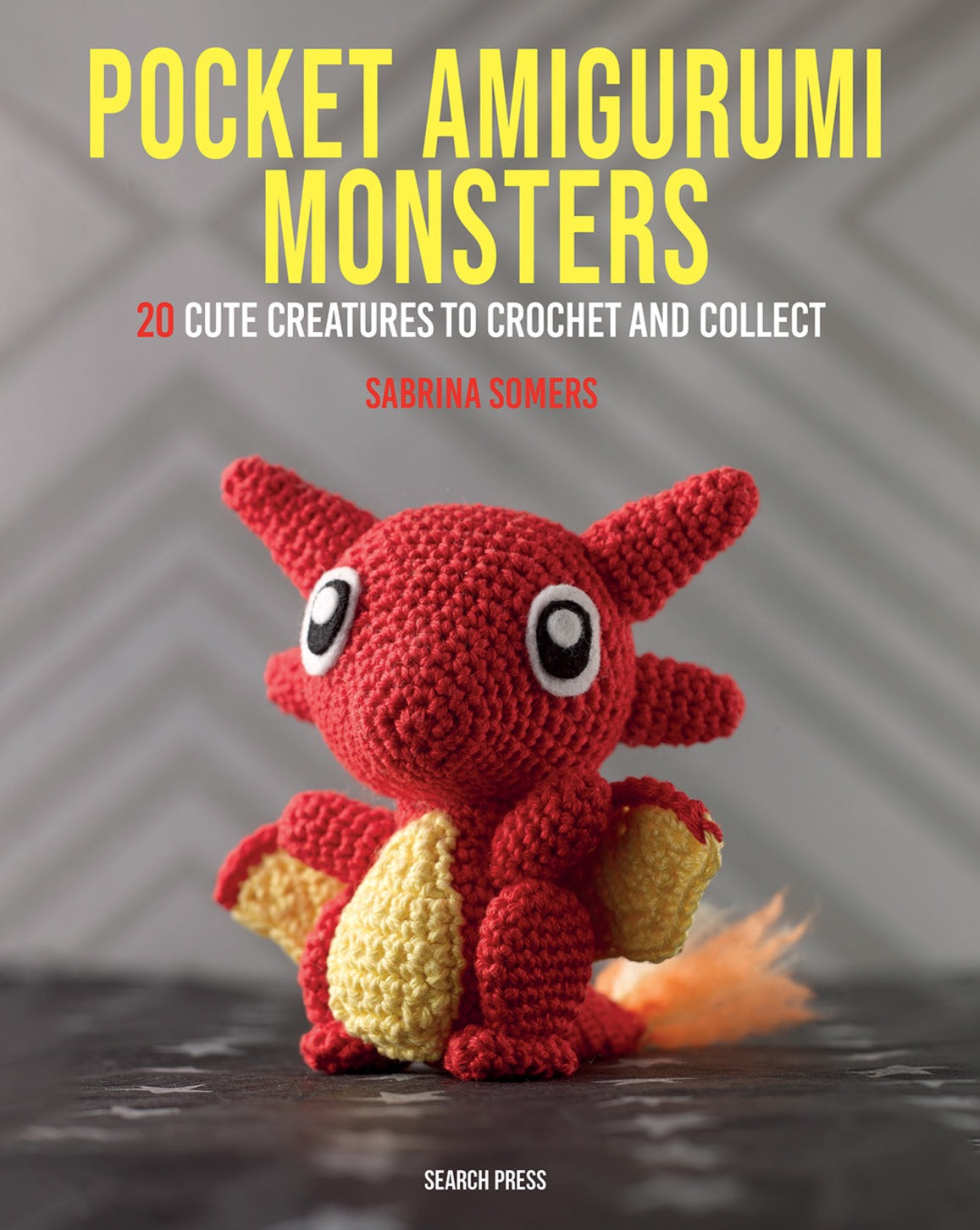 red and yellow amigurumi monster