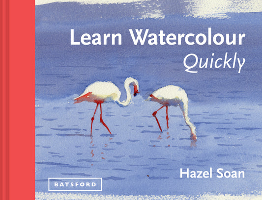 Watercolor white flamingos in blue water