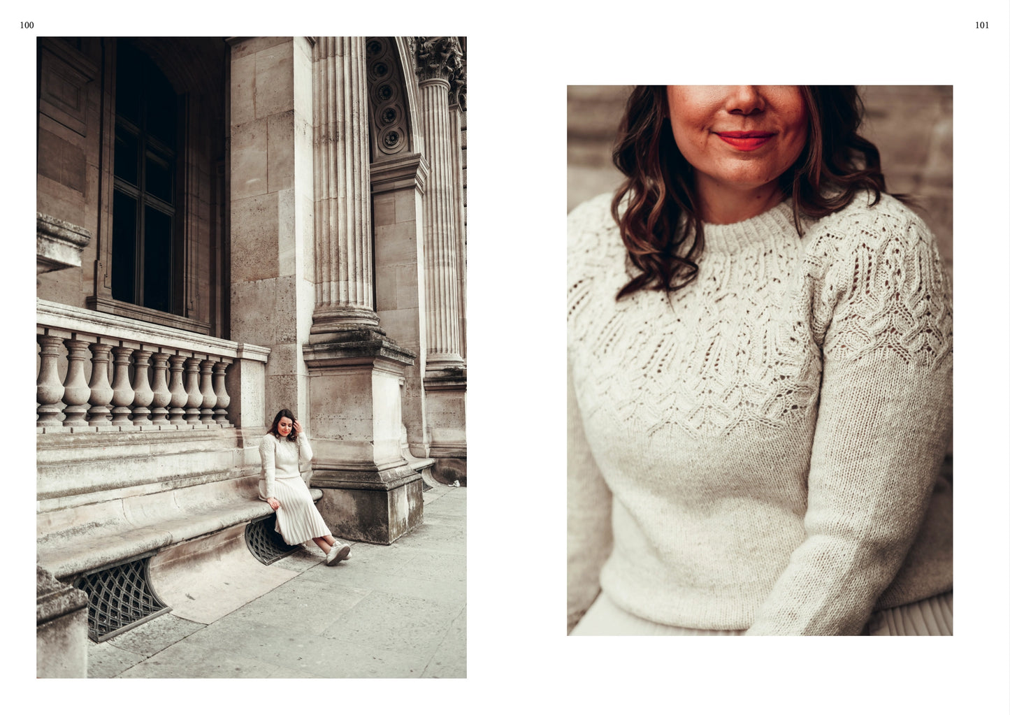 creamy lace yoke sweater