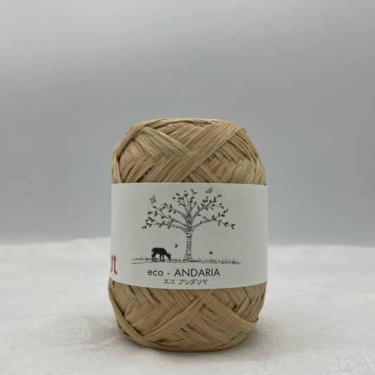 Eco-Andaria Yarn - Raffia Style Tape Yarn -Natural #23