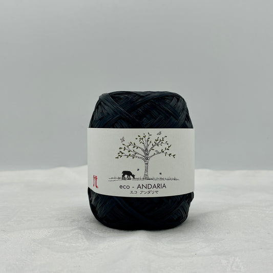 Eco-Andaria Yarn - Raffia Style Tape Yarn - Black #30