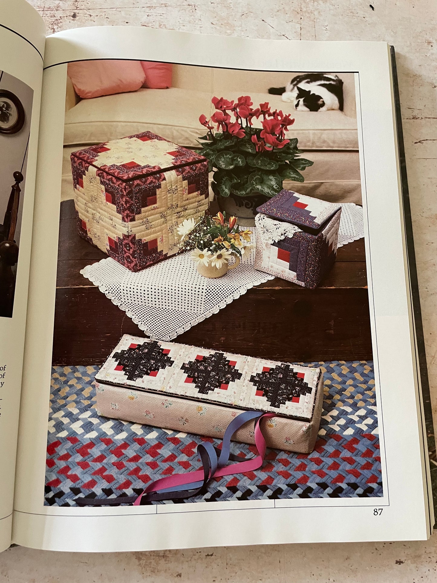 small boxes made with quilted pieces