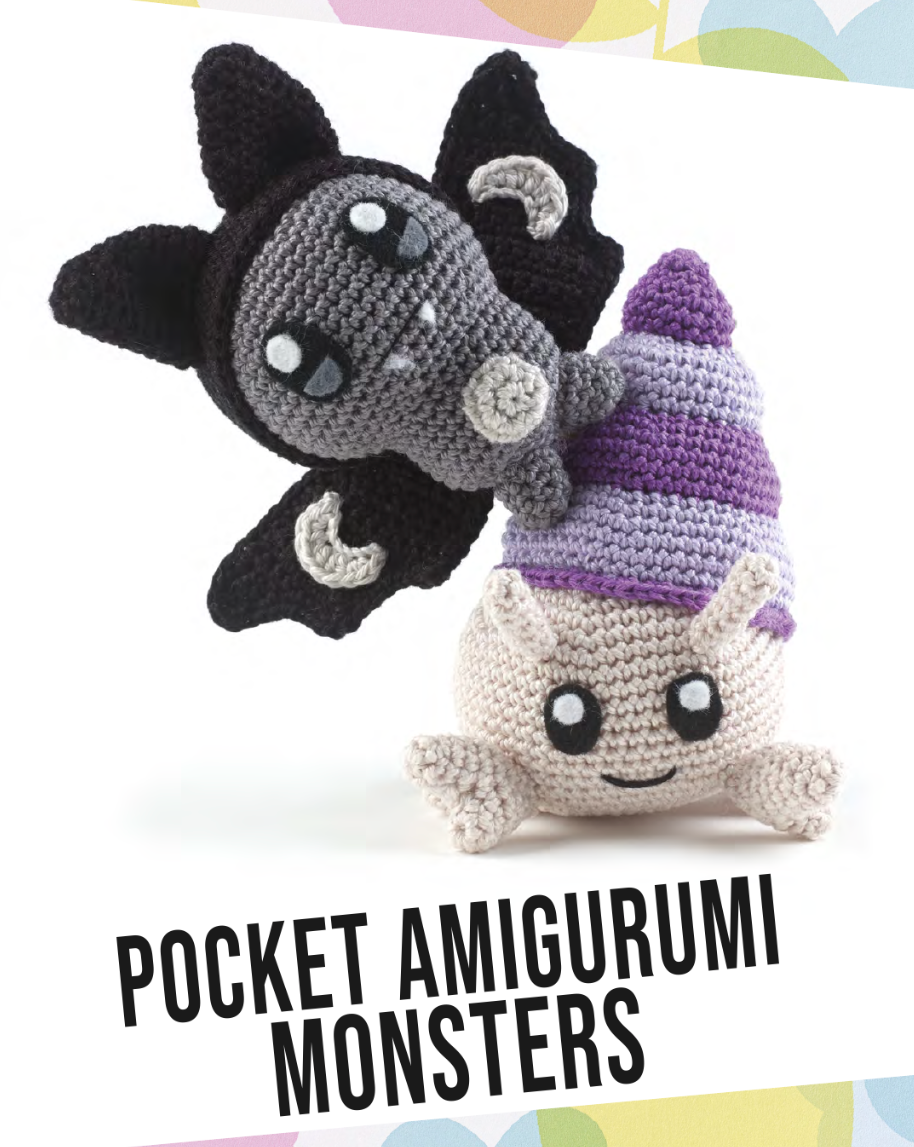 black and purple amigurumi monsters