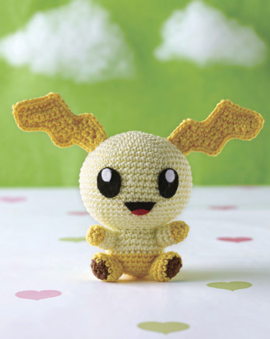 yellow amigurumi monster