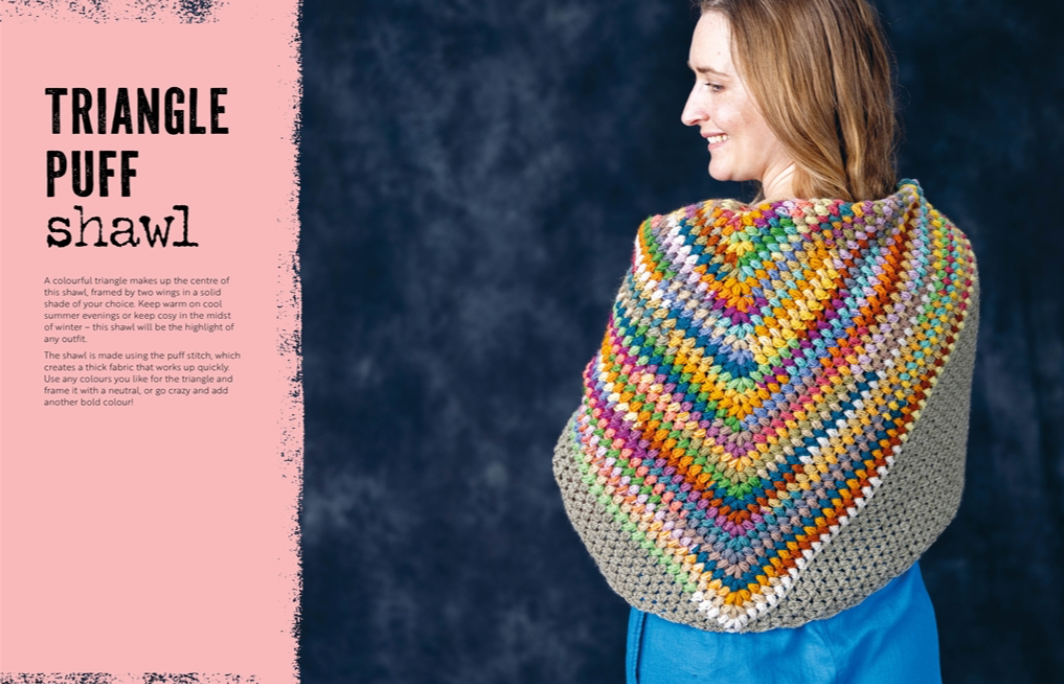 a colorful crochet shawl