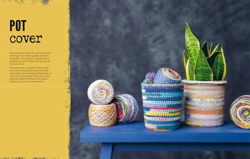 colorful crochet pot covers