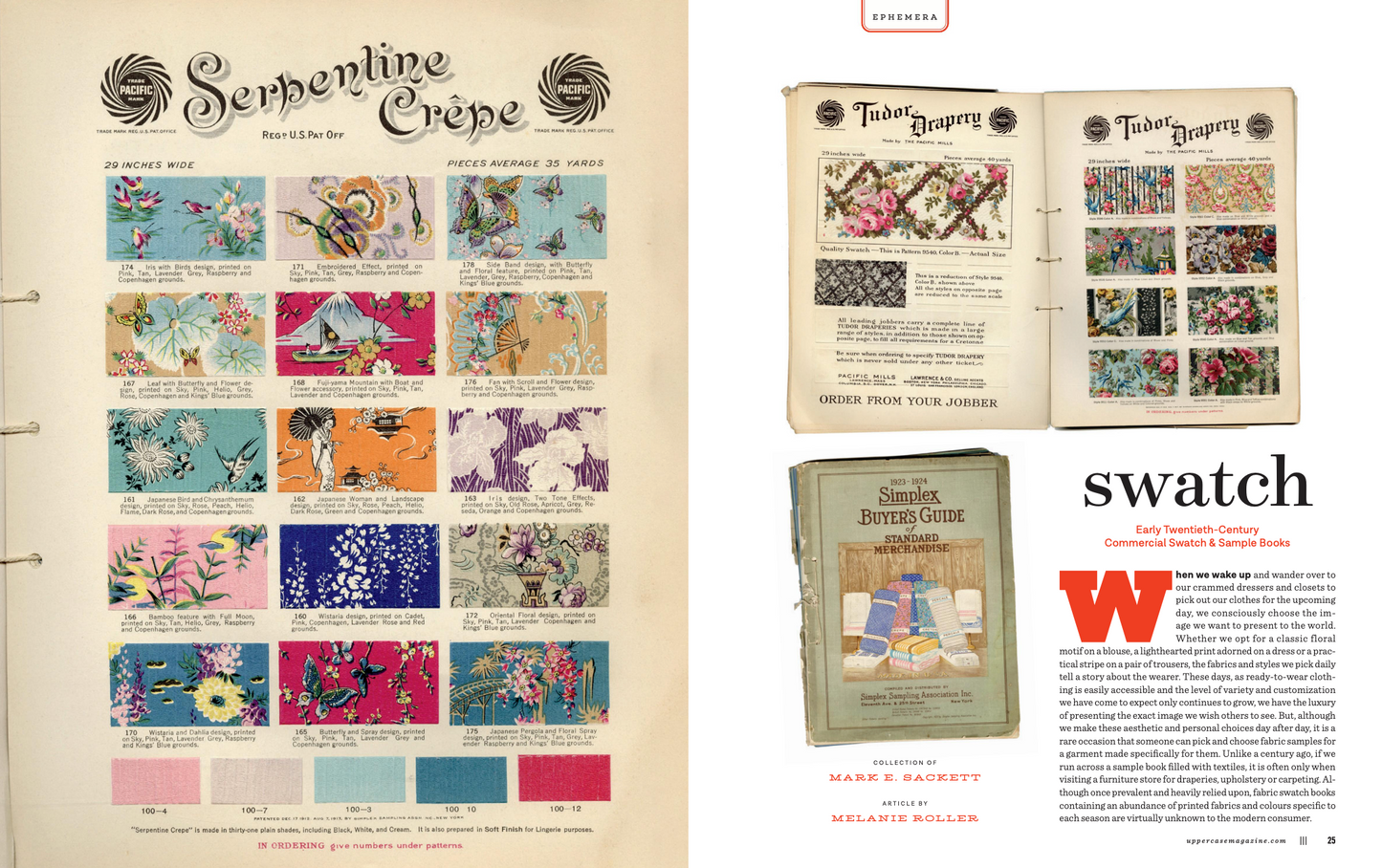 early 20th century fabric swatch card