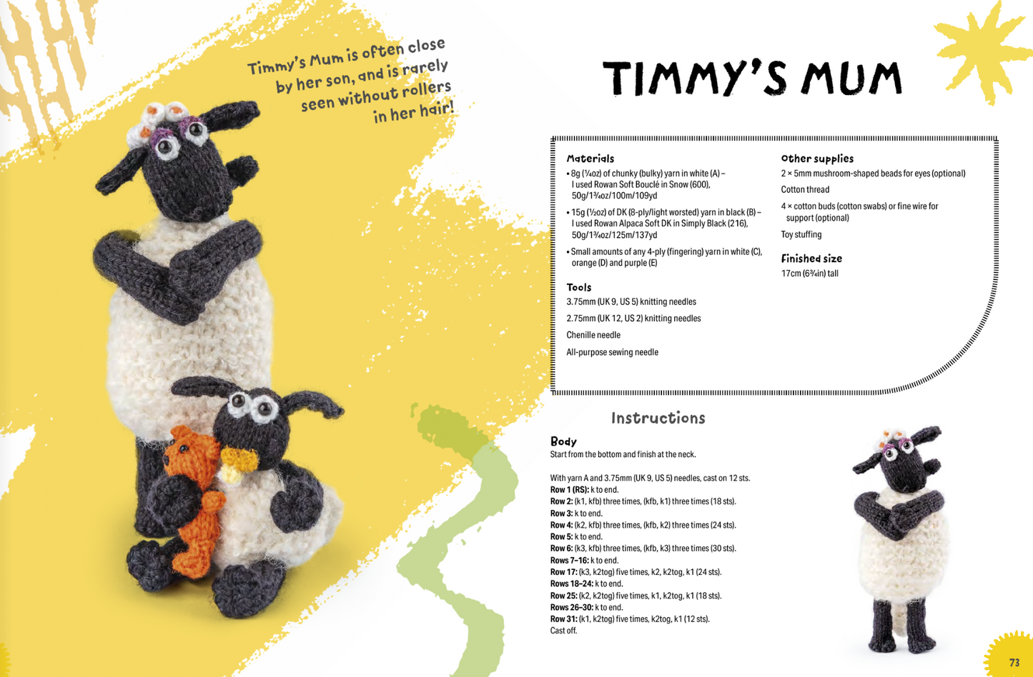 a knitted baby and a mom sheep