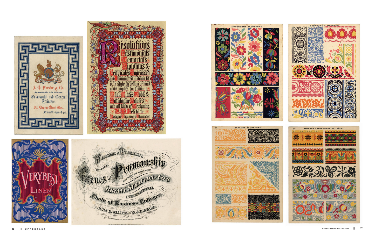 pages of antique lettering and design