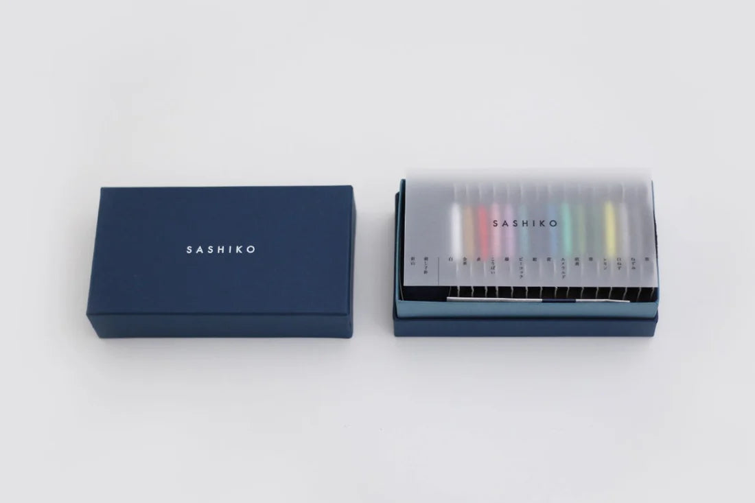 a blue box with sashiko thread