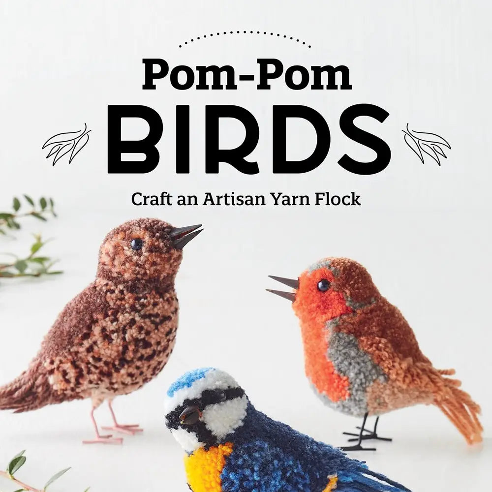 Three birds made with yarn pom poms