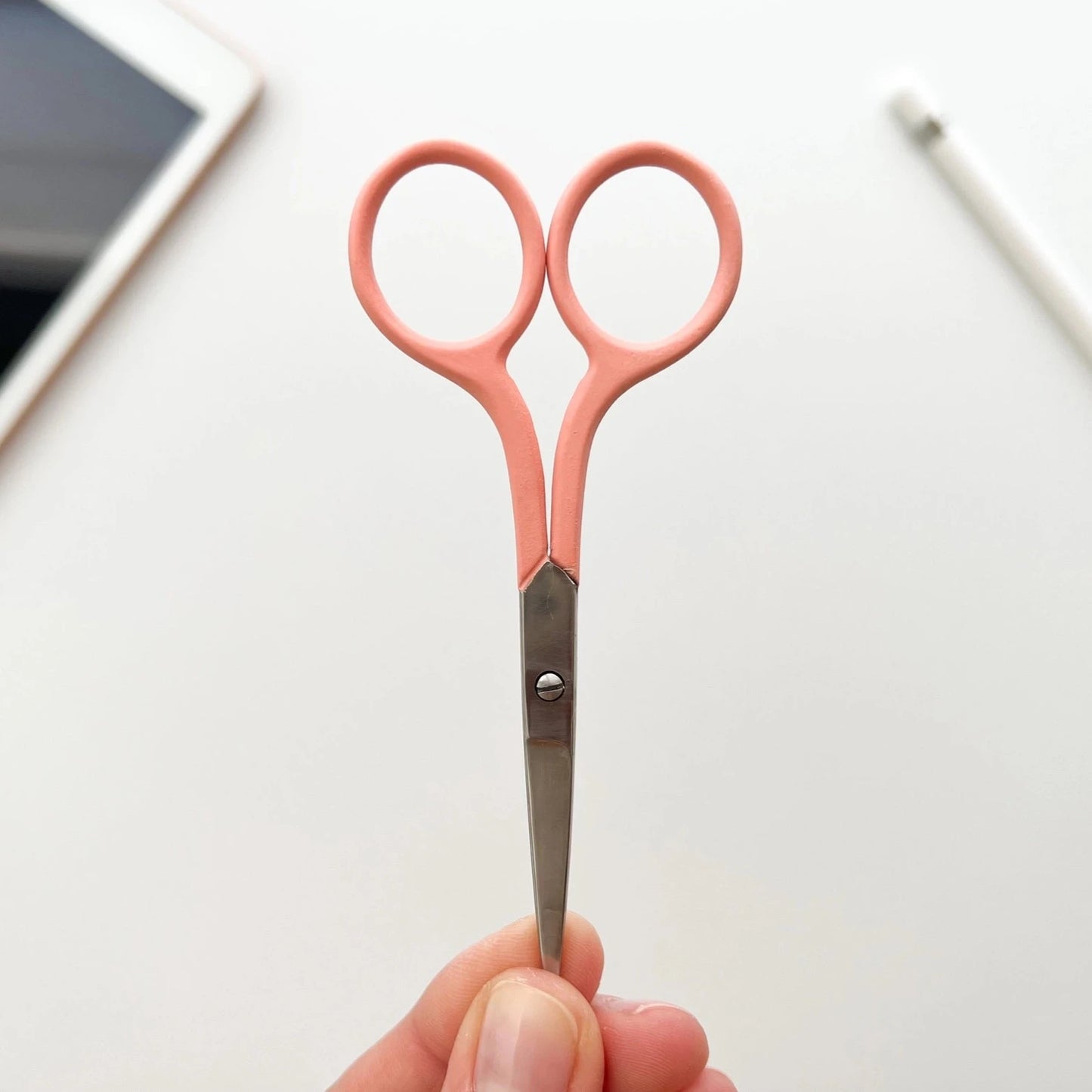 soft coral embroidery scissors