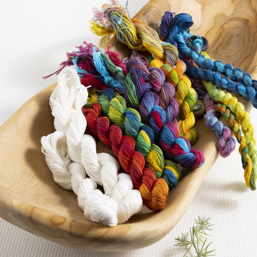 dye samples of sashiko floss