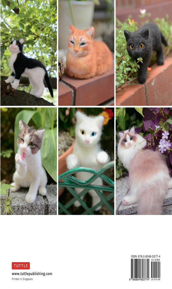 needle felted cats in nature