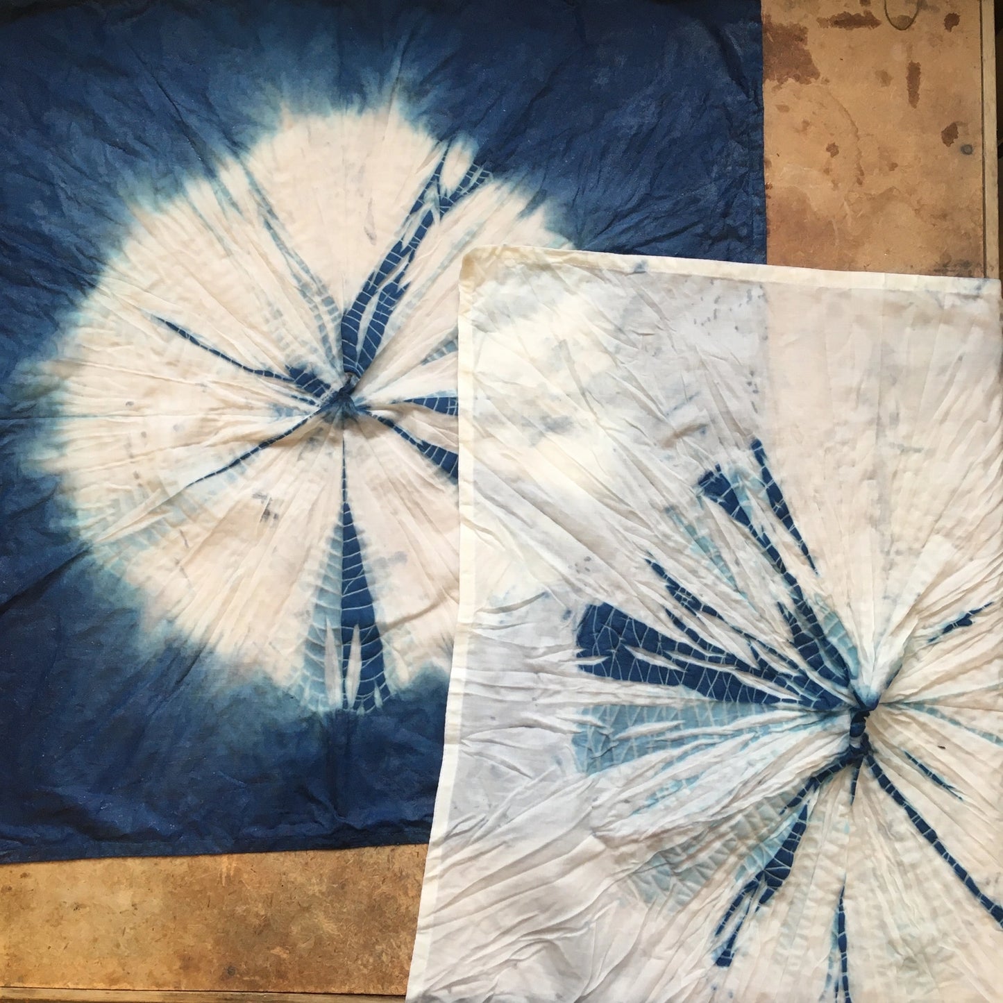 indigo shibori printed fabric