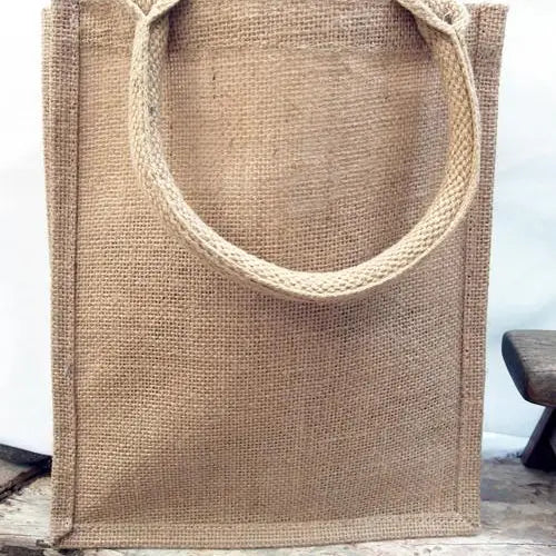 100% Jute Book Bag with Gusset - 9"x 11"
