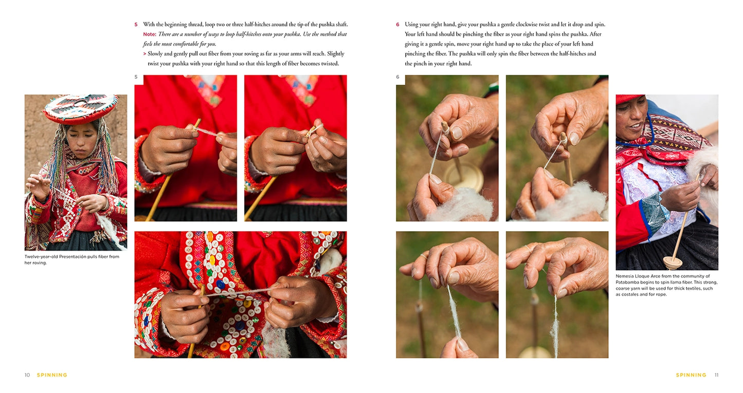 photos of drop spindle technique