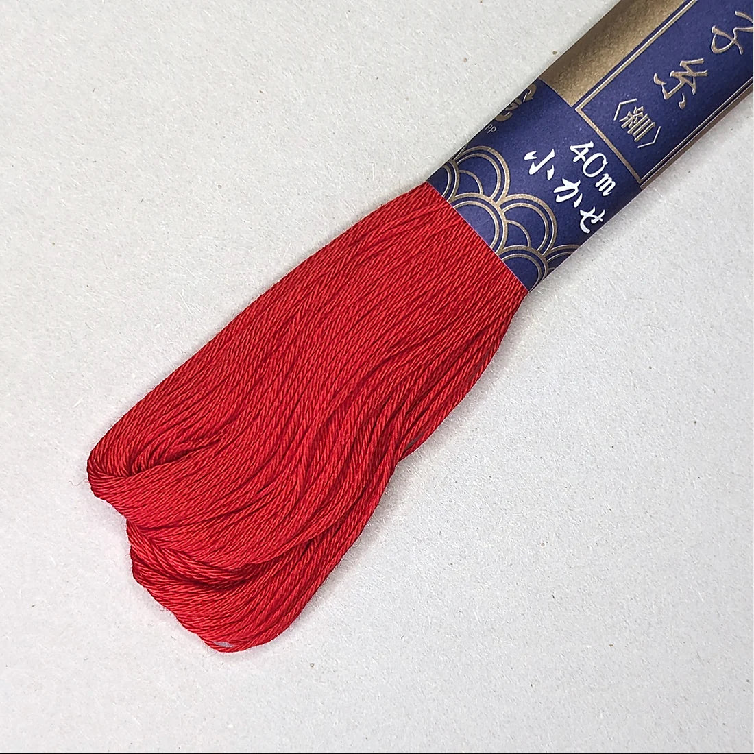 red sashiko skein