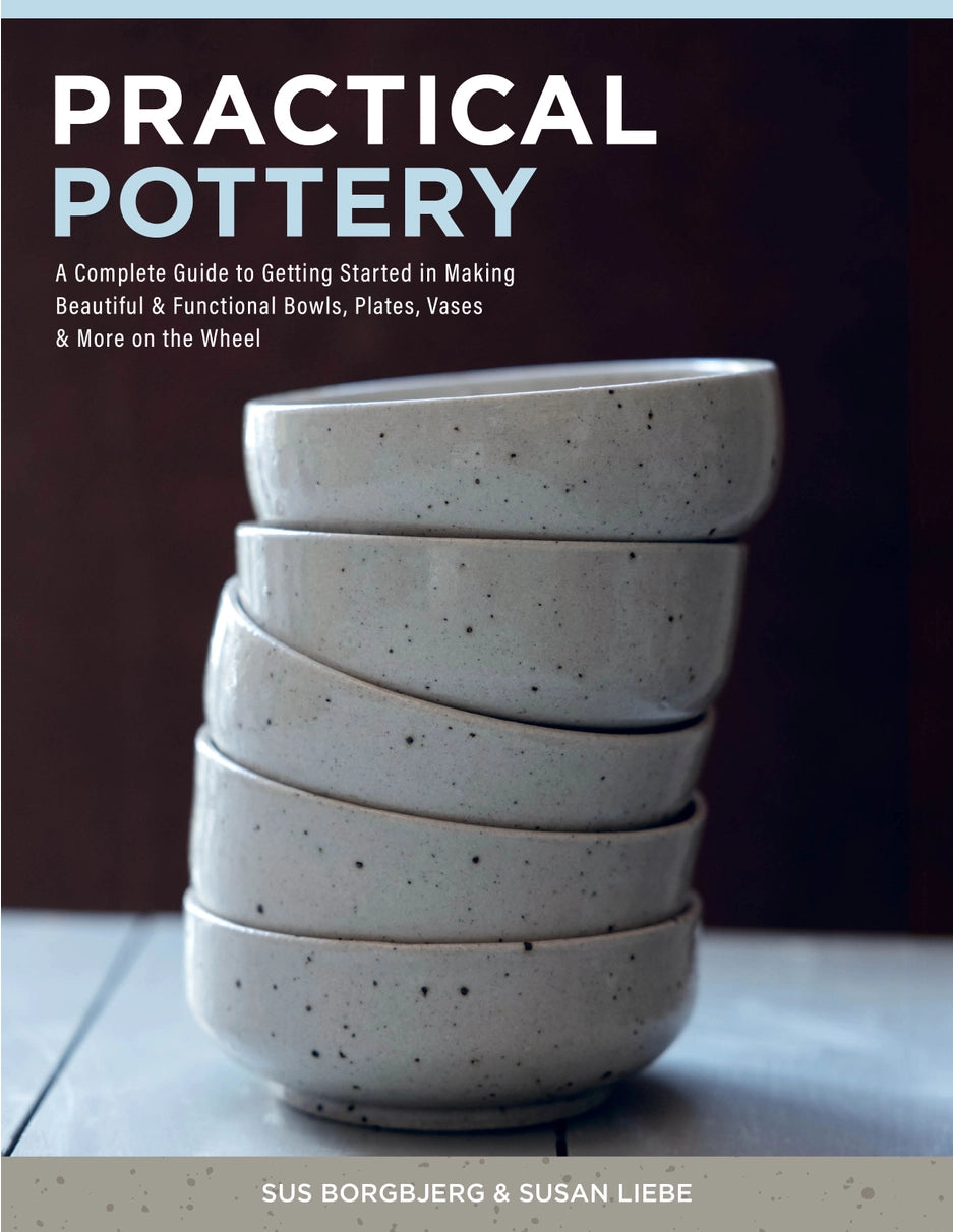 Book cover of 'Practical Pottery' with a stack of ceramic bowls on a dark background