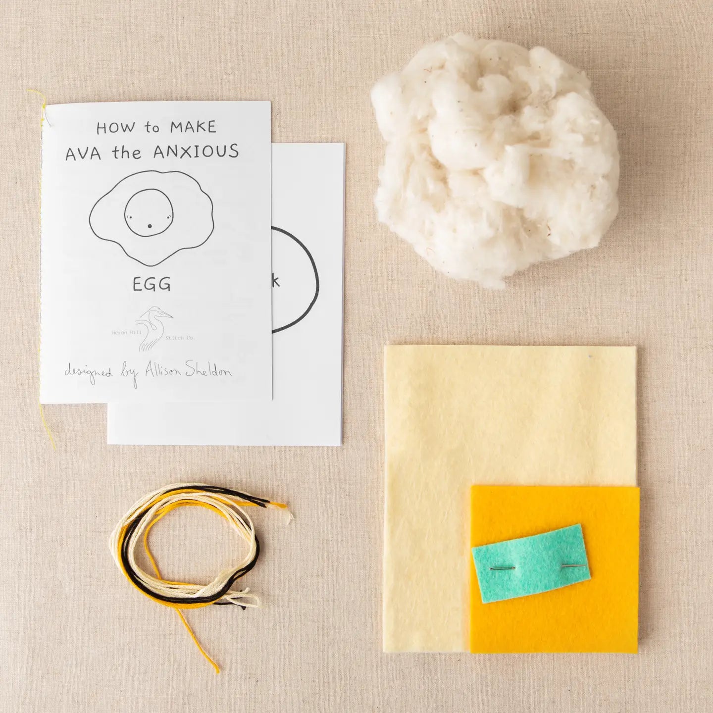 contents of felt egg craft kit