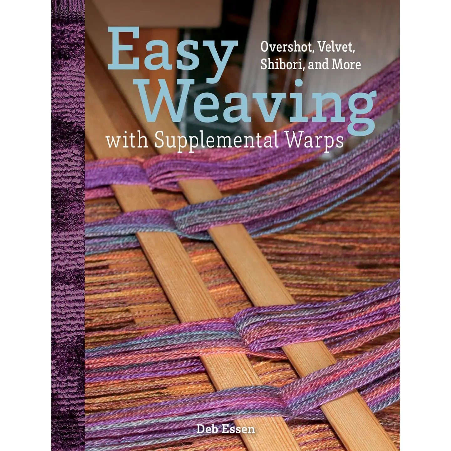 Purple blue and orange weaving threads