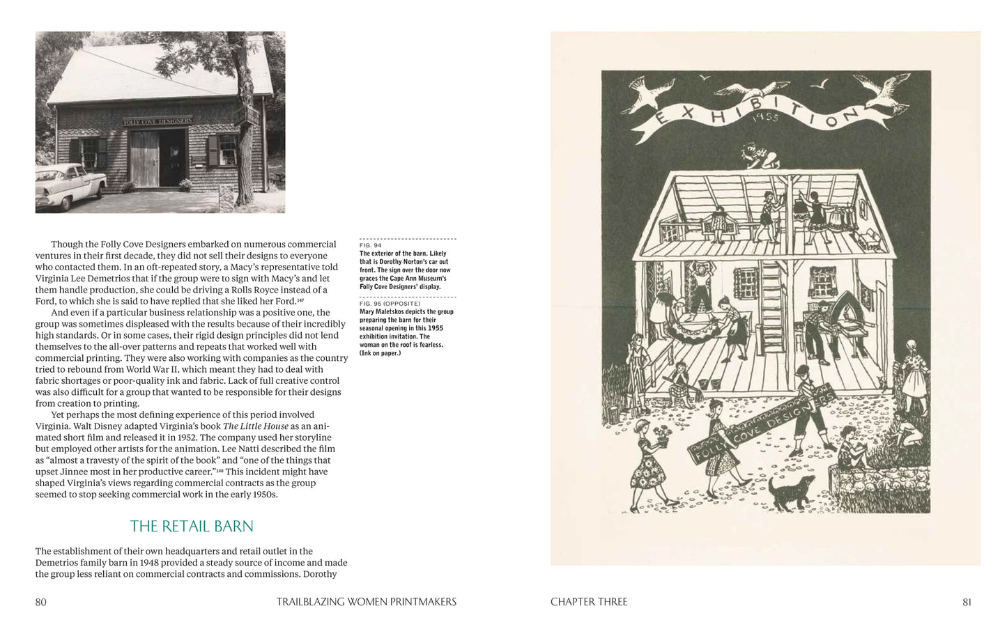 Book page with text and illustration of a barn scene.