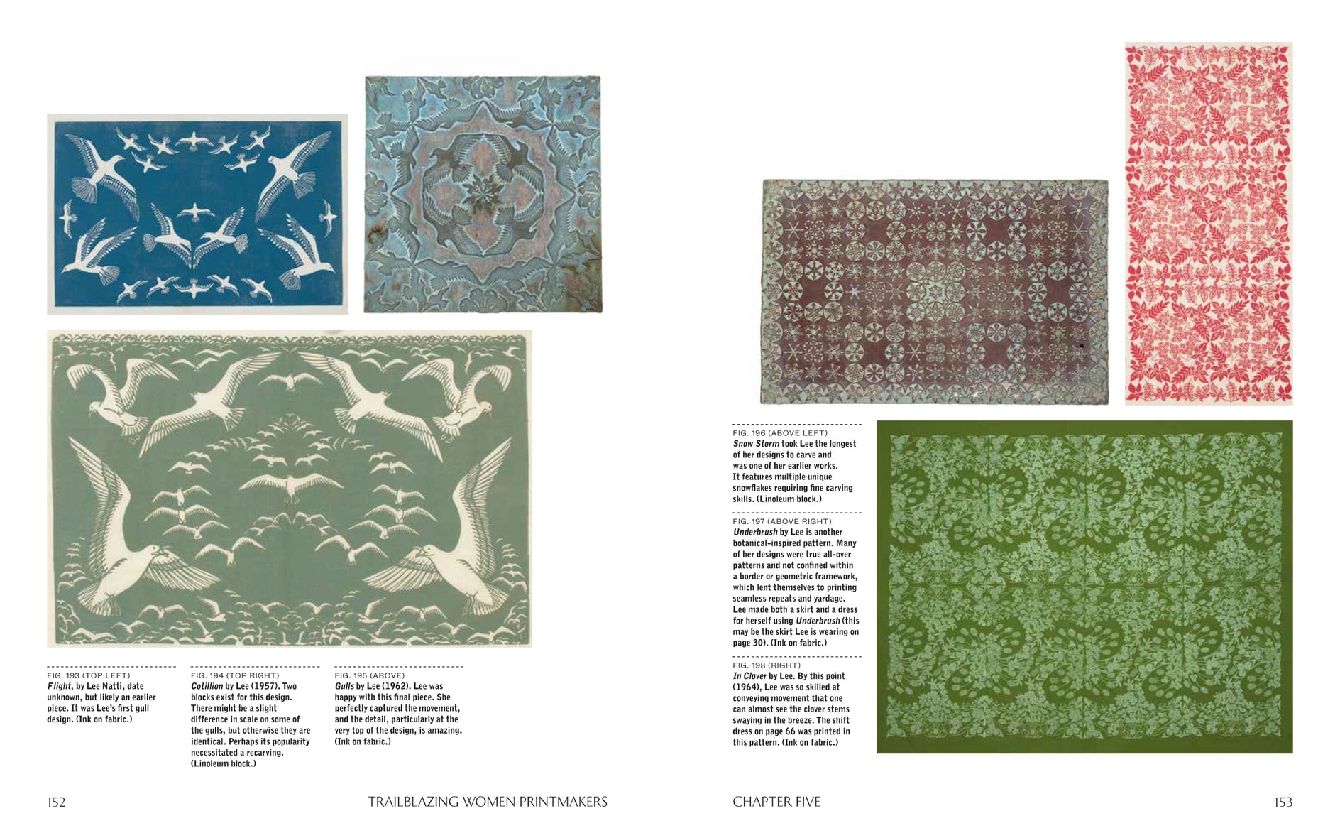 Collection of patterned designs with text on a white background