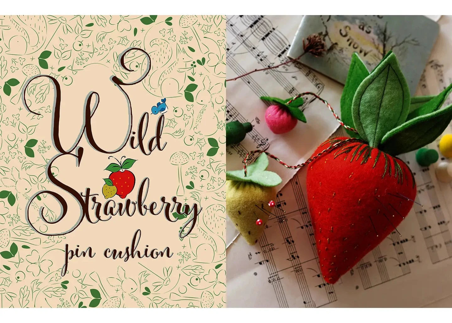 A felt strawberry pin cushion