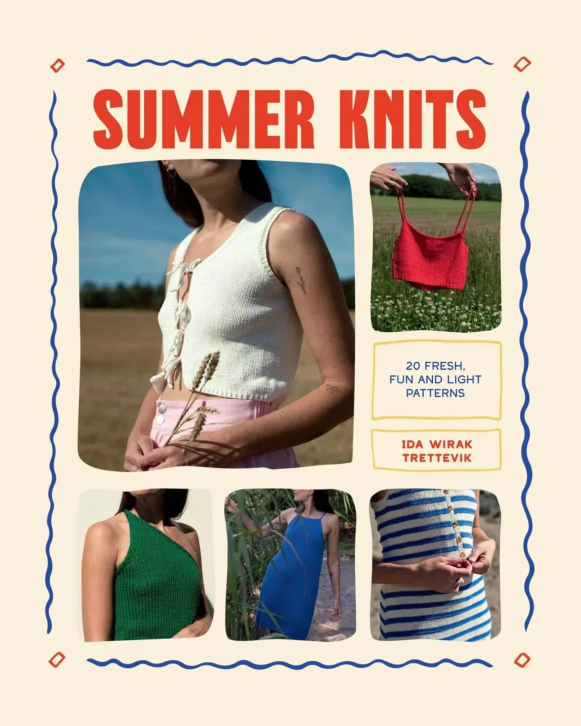 a book cover showing summer knit tops