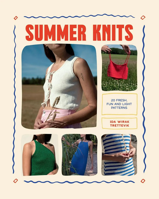 a book cover showing summer knit tops