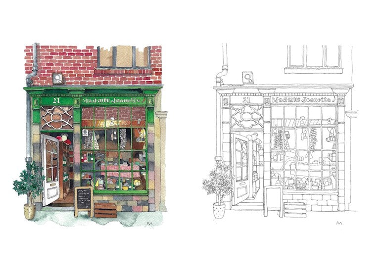 Urban Anna Coloring Book: Enchanting Shopfronts From Around the World