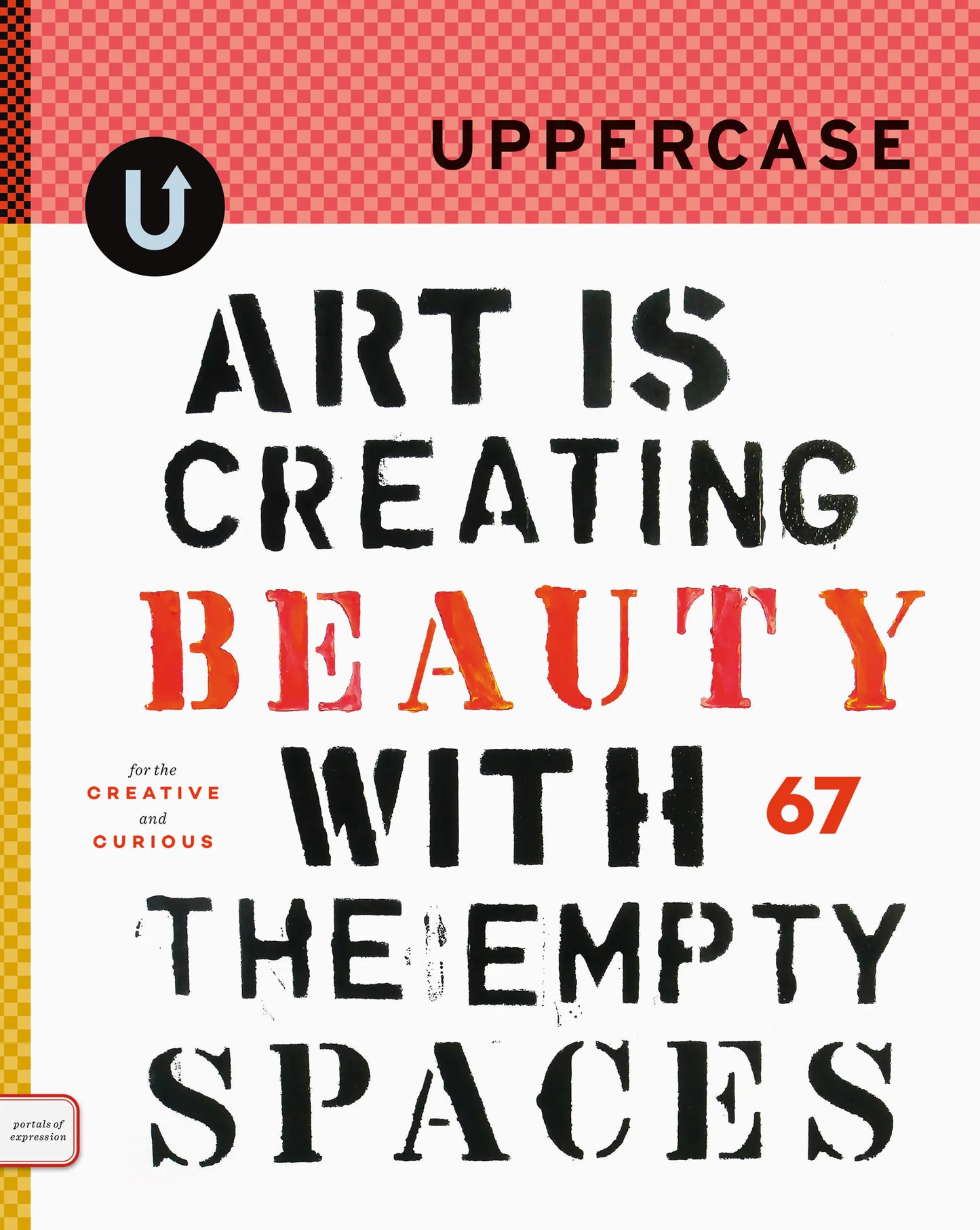 Book cover with text 'Art is creating beauty with the empty spaces' and Uppercase logo.