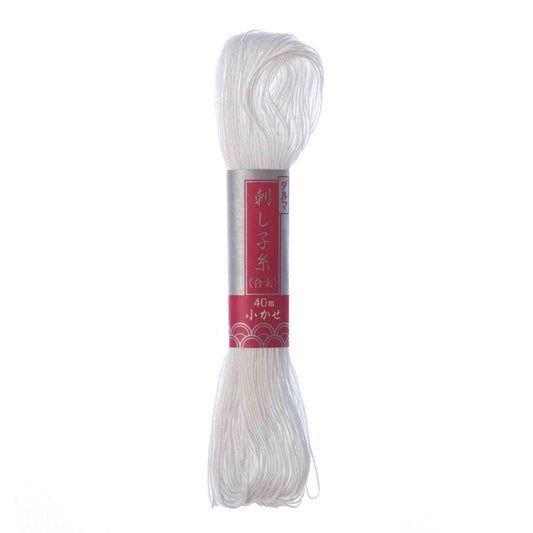 a skein of thick sashiko floss in white