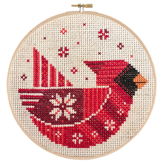 Festive Cardinal - Cross Stitch Embroidery Kit