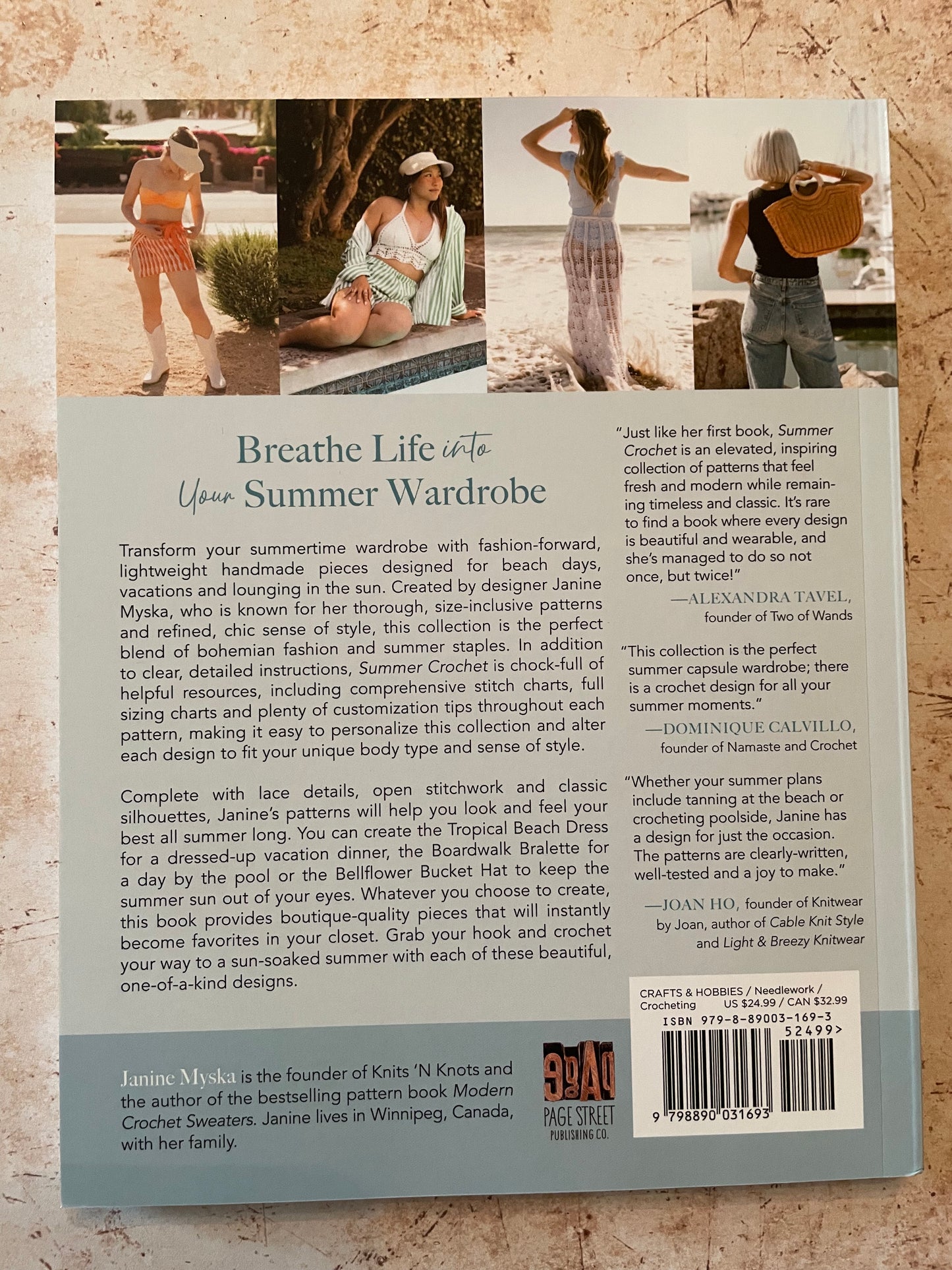 Back cover of a book with text and images 