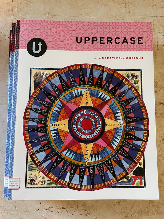 a magazine cover for Uppercase with a mariner's medallion map to inspiration