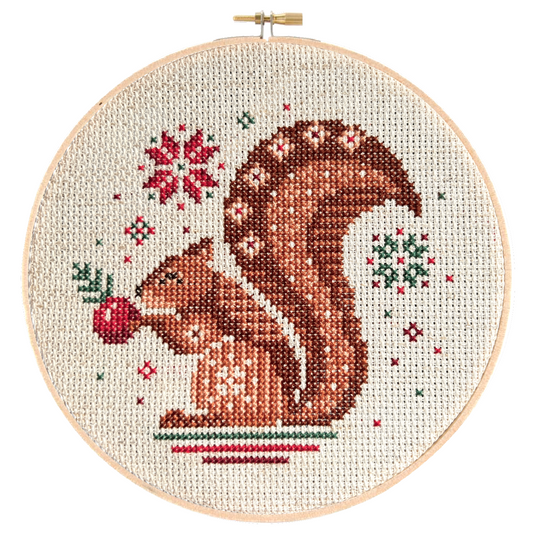 Jolly Squirrel - Cross Stitch Embroidery Kit