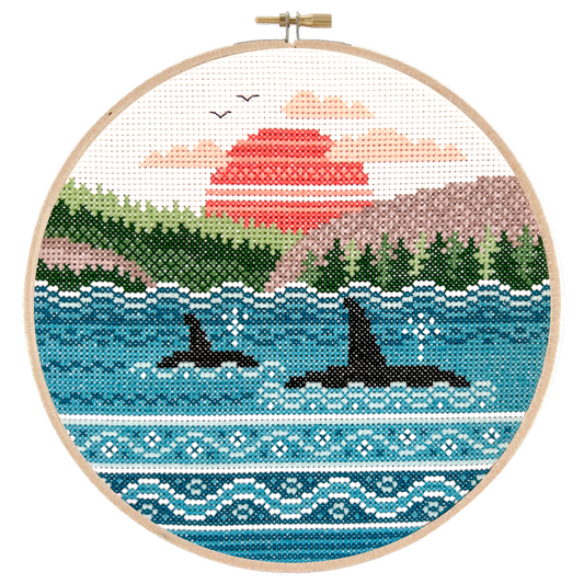 Orca Bay - Cross Stitch Embroidery Kit