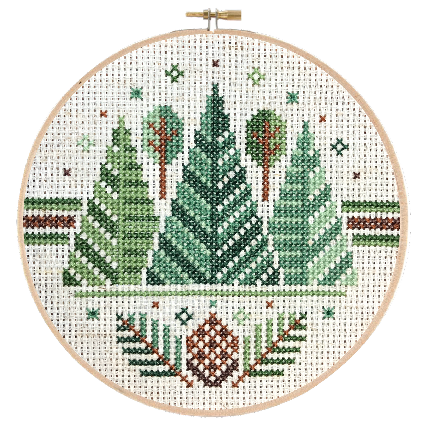 Three Pines - Cross Stitch Embroidery Kit