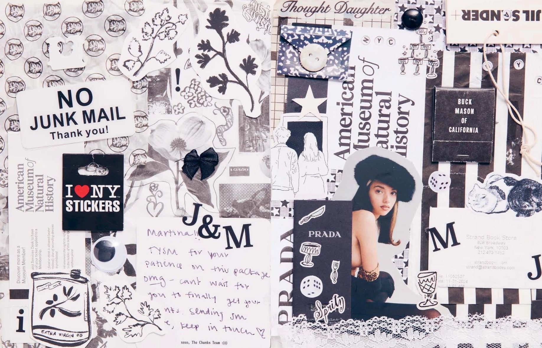 a black and white journal page design
