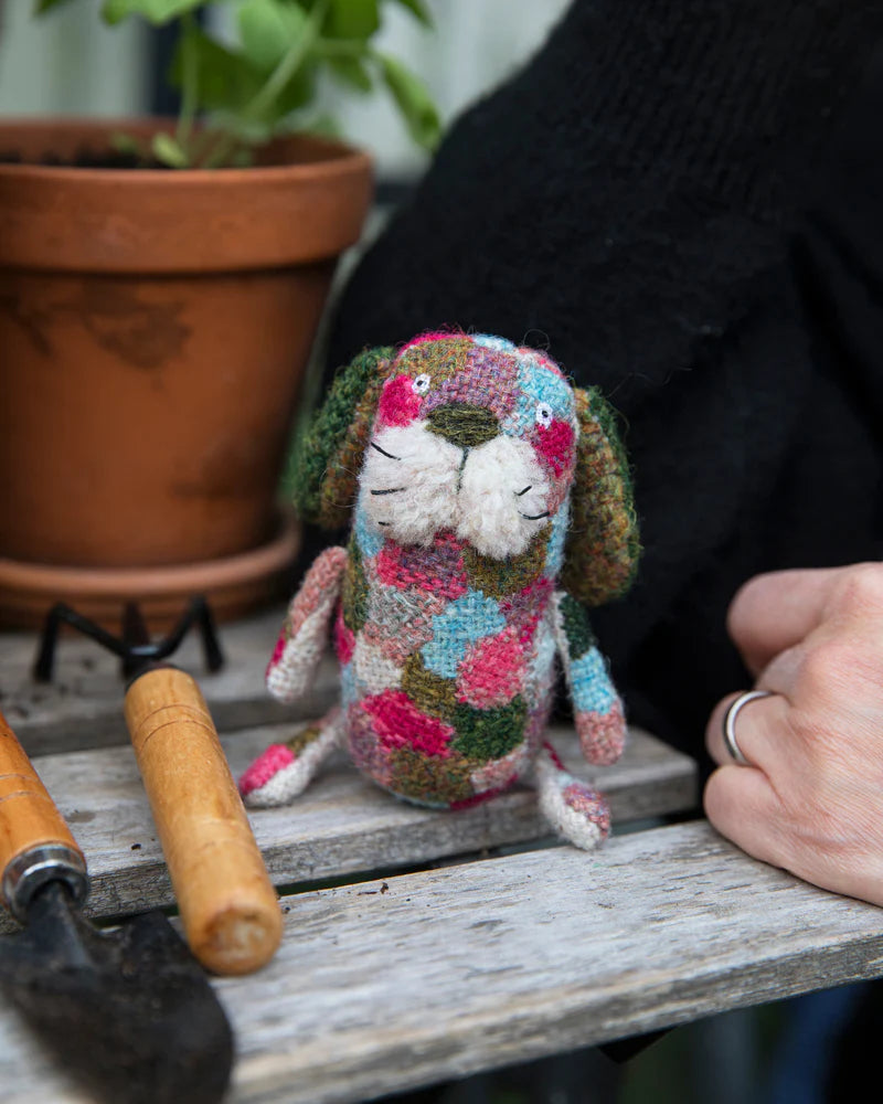 a colorful embroidered dog